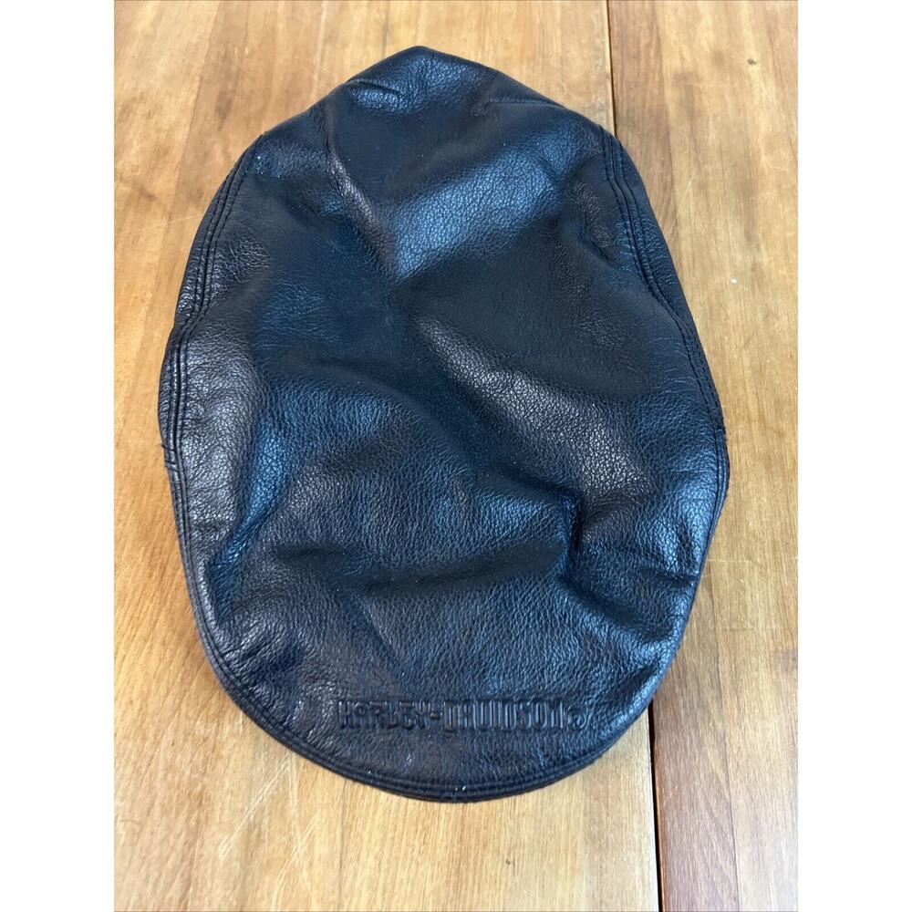 Vintage Harley Davidson Hat Men XL Genuine Leather Flat Newsboy Biker Cabbie